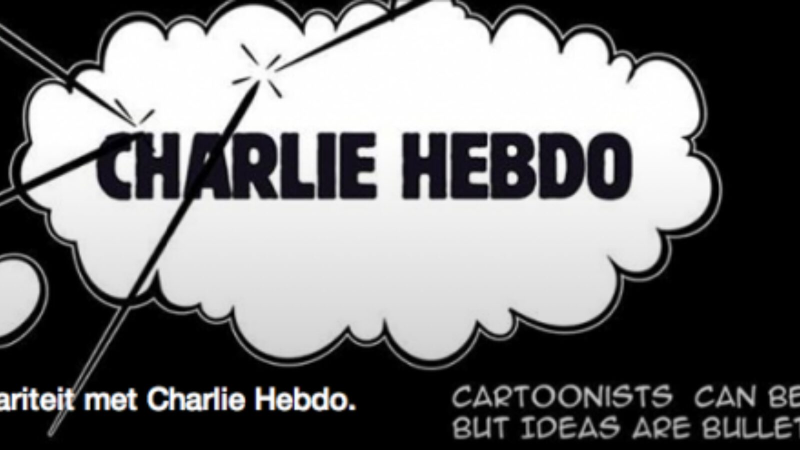 picture of Eerbetoon slachtoffers aanval Charlie Hebdo vr. 16u